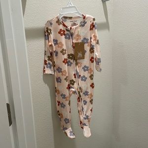Angel Dear pink floral footed sleeper